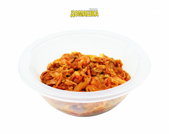 Капуста тушеная с сосисками