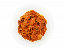 Капуста тушеная с сосисками