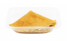 Овсяноблин с курицей, творожным сыром и вялеными томатами