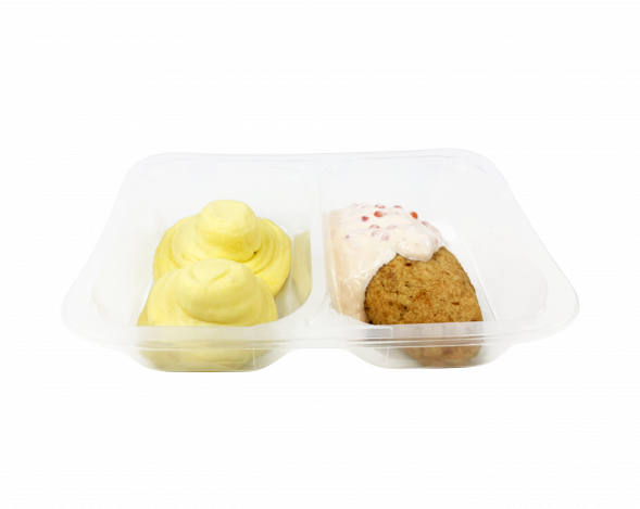Рыбная котлета с картофельным пюре и сливочно-икорным соусом