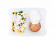 Крабкейки с рисом и овощами и сливочным соусом